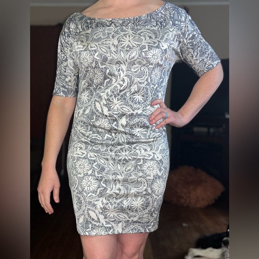 Banana Republic Silky Silver Dress